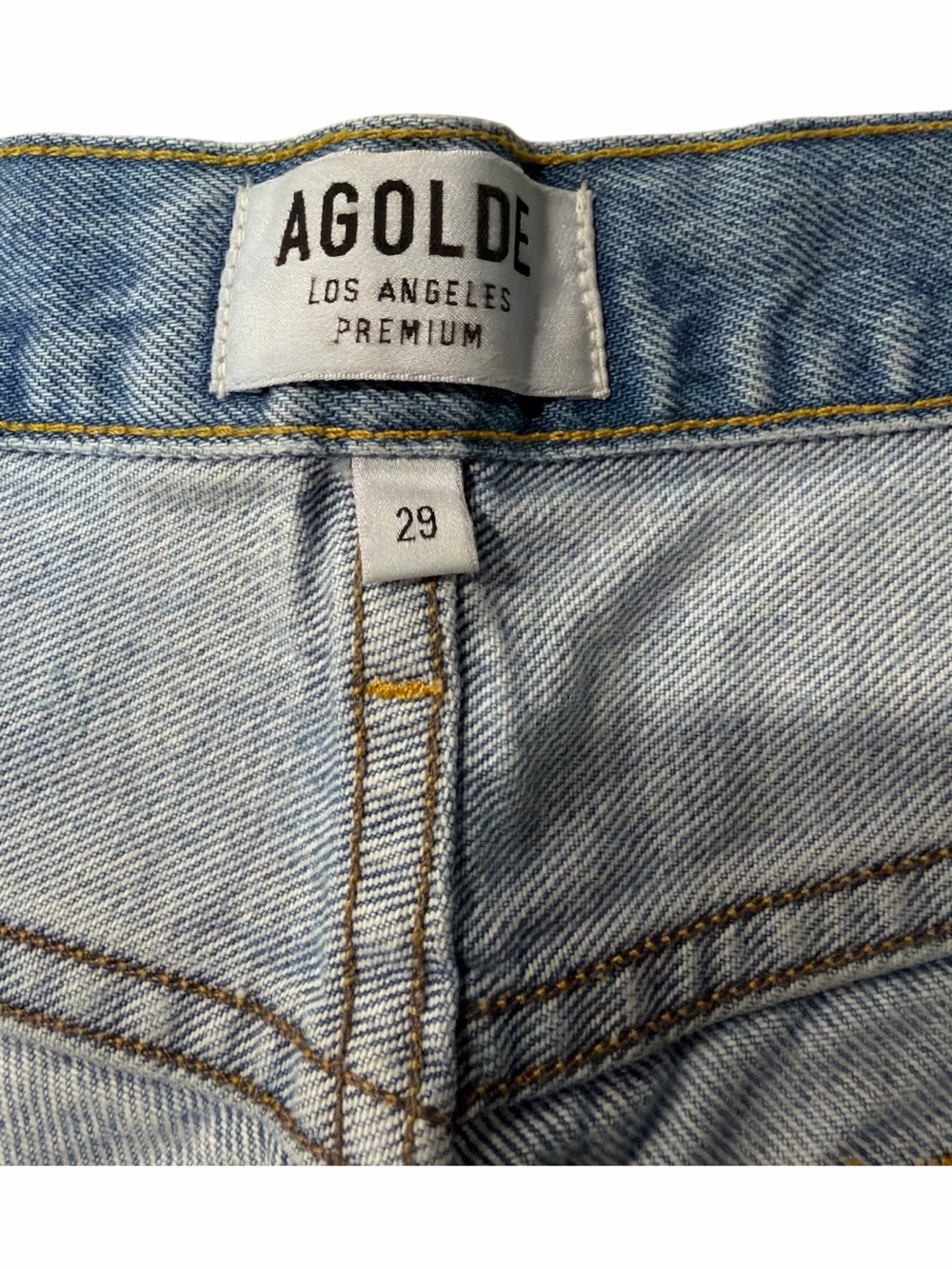 AGOLDE Parker Cut-Off Denim Shorts Size 29 Light Wash Distressed Frayed Hem - Picture 2 of 4